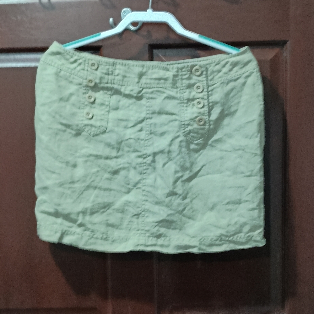 Cynthia Rowley 100% Linen Tan Skirt Size 8